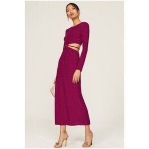 Monique Lhuillier Shimmer Cutout Maxi Dress